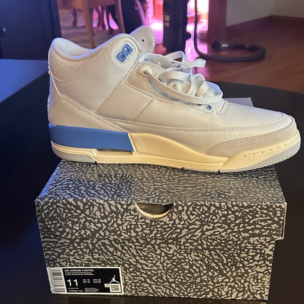 Nike Cream and Blue High-Top Sneakers